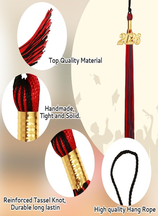 Nelisylux 2026 Tassel Graduation, Black Red Graduation Tassel, 2026 Tassel Charms for Graduations Cap Decorations, Tassels Memorial Grad Cords for College High School Graduate Hat Ceremonies Accessories - Image 5